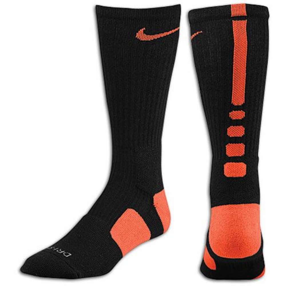 Men's Nike Elite Crew Socks | L | Black/Orange
